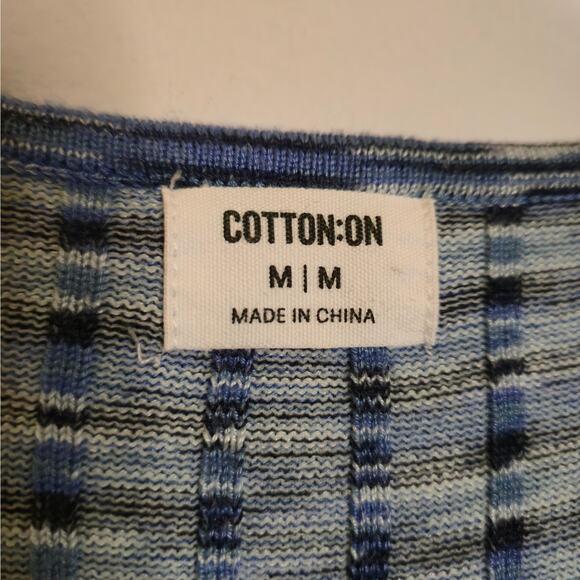 COTTON ON Blue Space Dye Ribbed Knit long Sleeve Maxi Sweater Dress Blue Size M - Picture 10 of 13